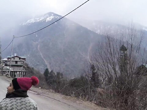 A sexy comprehensive climbed a mountain,